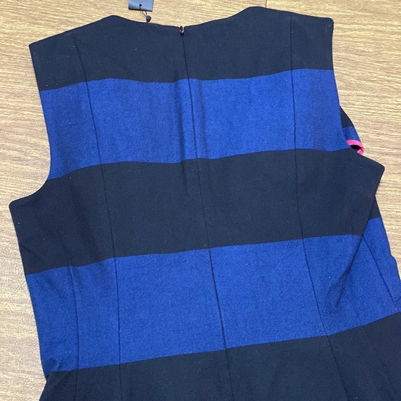 NWT Banana Republic Black and Blue Striped Sloan Sleeveless Dress Size 12 - Picture 9 of 10